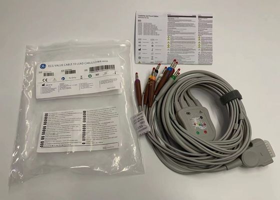 Grijze 10 Lead EKG kabel met 15 pinnen US Standard Banana Connector 4.0