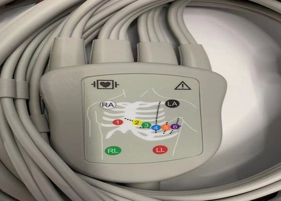 Grijze 10 Lead EKG kabel met 15 pinnen US Standard Banana Connector 4.0
