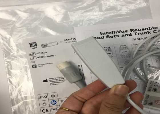 M1669A Interliveable herbruikbare 3 Lead ECG kabel aAMI/IEC 2.7M TPU materiaal