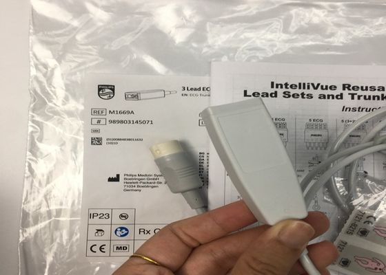 M1669A Interliveable herbruikbare 3 Lead ECG kabel aAMI/IEC 2.7M TPU materiaal