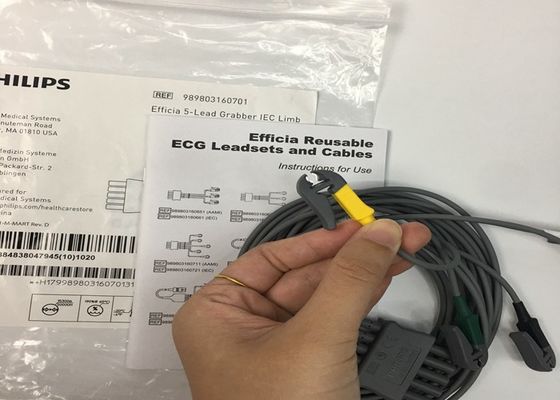 PHLIP Efficia Herbruikbaar 5 Lood EKG kabel IEC Limb Voor volwassenen