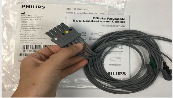 PHLIP Efficia Herbruikbaar 5 Lood EKG kabel IEC Limb Voor volwassenen