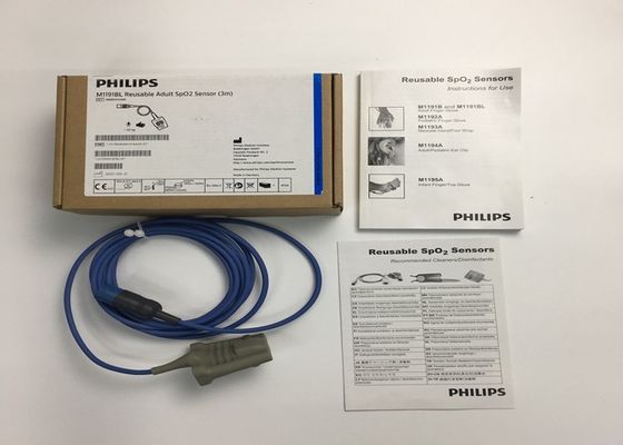 Phlip M1191BL Medische apparatuur Onderdelen, SpO2-sensor voor volwassenen 3M D-vorm 8 pinnen