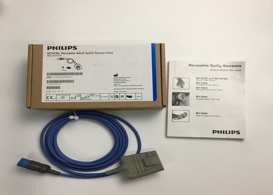 Phlip M1191BL Medische apparatuur Onderdelen, SpO2-sensor voor volwassenen 3M D-vorm 8 pinnen