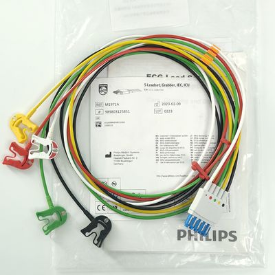 PHILIP Patient Monitor Medisch apparaat verbruiksartikelen CBL 5 Leadset Grabber IEC ICU REF M1971A 989803125851