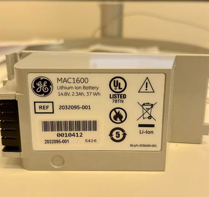 GE MAC1600 ECG-machinebatterij 14,8V 2,3Ah 37Wh REF 2032095-001