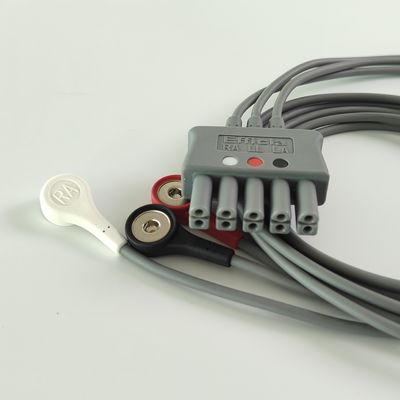 Philip Grey Original 3-Lead Button Branch 1M US Standard RA Wit, LL Rood, LA Zwart Midden Joint Dubbele rij 989803160671