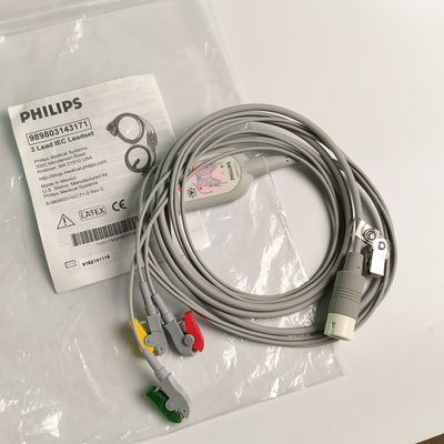 PHILIP originele 3 Lead IEC Leadset. rood, groen, geel, 2,6 M Machine End Ronde 12 naalden PN:989803143171