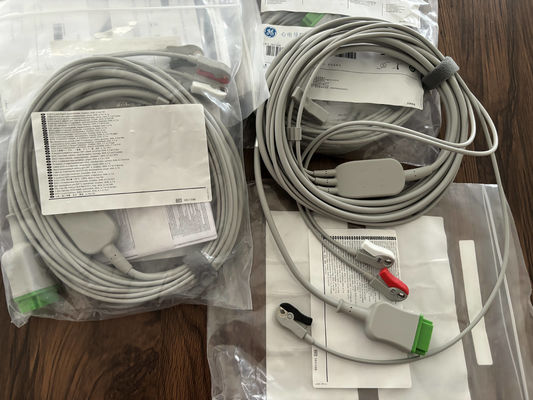 GE Looddraad en Trunkkabel REF: 5831398 ECG 3-LEIDINGSKABEL NIET-AFNEEMBAAR GRIPPER AHA 4,7M 15FT