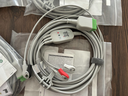 GE Looddraad en Trunkkabel REF: 5831398 ECG 3-LEIDINGSKABEL NIET-AFNEEMBAAR GRIPPER AHA 4,7M 15FT