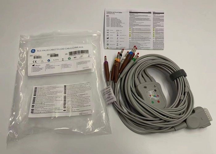 Grijze 10 Lead EKG kabel met 15 pinnen US Standard Banana Connector 4.0