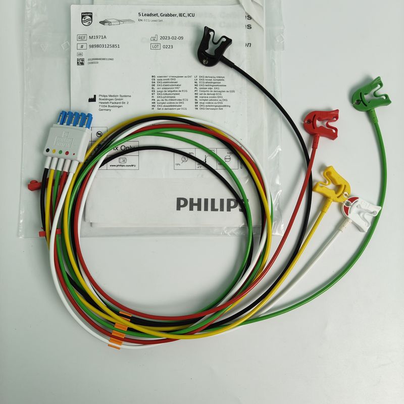 PHILIP Patient Monitor Medisch apparaat verbruiksartikelen CBL 5 Leadset Grabber IEC ICU REF M1971A 989803125851