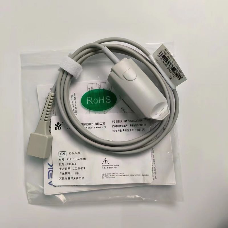 Originele Split Adult Finger Clip Bloedzuurstofsonde Gecodeerd 9 Pin DB9 Trapeziumvormige PN 15-100-0013