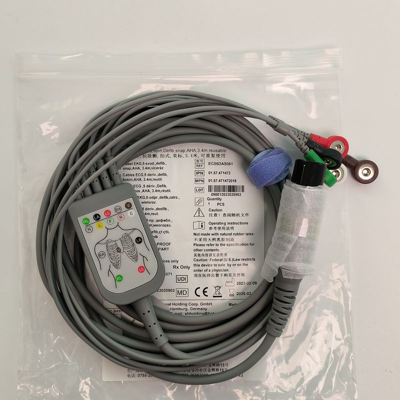 REF EC05DAS061 Monitor Hartdraad Geïntegreerd 5 Lood Defibrilleringsbestendige Buckel Type