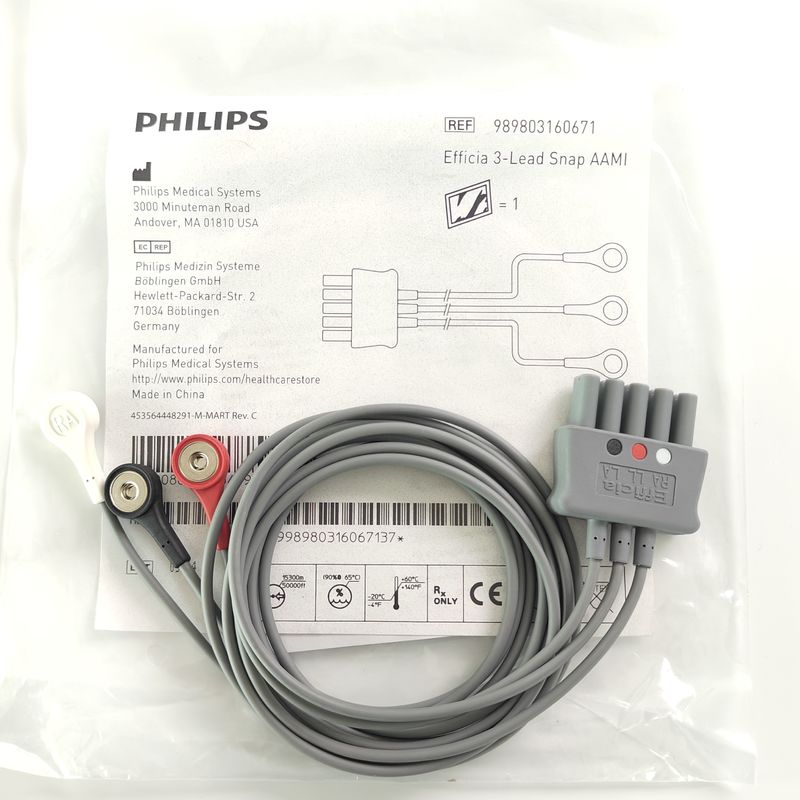 Philip Grey Original 3-Lead Button Branch 1M US Standard RA Wit, LL Rood, LA Zwart Midden Joint Dubbele rij 989803160671