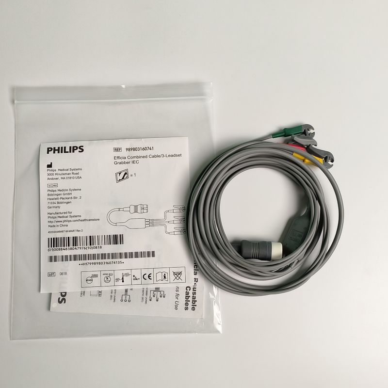 PHILIP Original Efficia Combined Cable/3-Leadset Grabber IEC. Machine End Round 12-Pin,REF: 989803160741