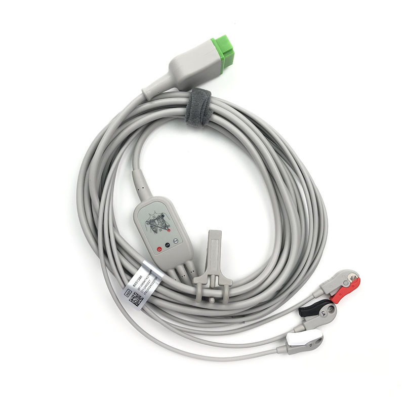 5831398 Leadwire And Trunk Cable ECG 3 Lead Cable Niet afneembare, Grabber, AHA,4.7M/15 FT